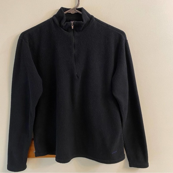 Patagonia Capilene Black Fleece Long Sleeve Pullover Womens Large 1/4 Zip Front - Picture 12 of 13